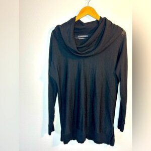 TAHARI Extra Fine 100% Merino Wool Cowlneck Essential Casual Sweater BlackSMALL